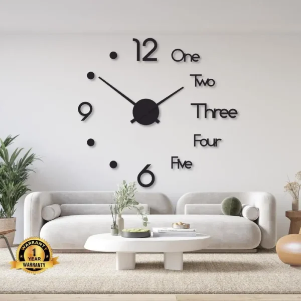 Beautiful Dot Digit Wood Wall Clock - Image 2