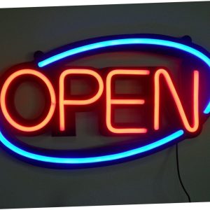 open neon sign board