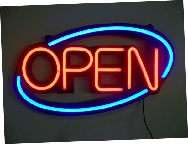 open neon sign board