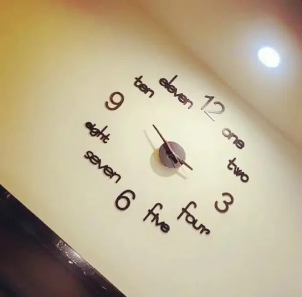3d wall clock with letters and words